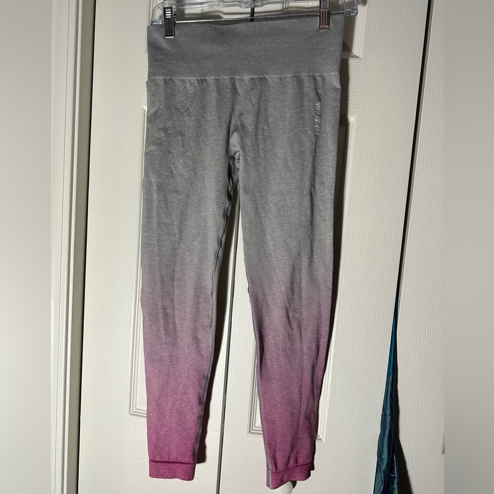 Gymshark Gray and Pink Ombré Leggings